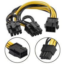 Графическая карта 6 Pin-Dual PCIe 8 Pin (6 + 2), PCI Express, адаптер питания, графическая карта, кабель питания 2024 - купить недорого