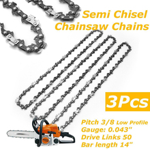 3Pcs/set 14inch Bar Semi Chisel Chainsaw Chain 0.043" 50DL For Various Stihl Chainsaw 2024 - buy cheap