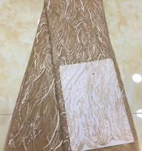 Tela africana de encaje bordado, tela de encaje de malla de Tul de lentejuelas, mejor calidad, 5 yardas, JIANXI.C-33101 2024 - compra barato