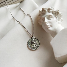 Подвеска в виде шара из стерлингового серебра 925 пробы, диаметр 1,2 мм, ожерелье из античного серебра в ретро стиле с круглыми дисками, подвеска в виде ангела 2024 - купить недорого