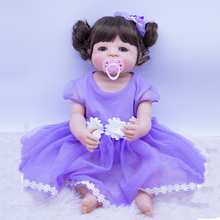 cute Realistic 22'' Reborn Dolls Babies whole Silicone Body Baby Girl bathe Toy 55 cm Stuffed bebe gift Reborn Playmates doll 2024 - buy cheap