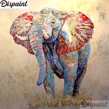 Dispaint-pintura de diamante redondo/cuadrado completa, cuadro artesanal 5D, punto de cruz bordado 3D de "elefante colorido", decoración del hogar 5D A17256 2024 - compra barato