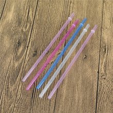 25pcs/set New Reusable Distored Color Beverage Hard Plastic Stripe Drinking Straws 2024 - buy cheap