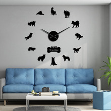 Dog Breed Border Collie Silhouette Wall Sticker Frameless DIY Giant Wall Clock Home Decor Scottish Sheepdog Dog Paw Wall Clock 2024 - buy cheap