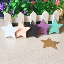 200pcs 6 colours five-star shape Kraft Tag Packing Gift Box Hang Tag /Price Tag/ Luggage Lable Card 5.2*5.2cm 2024 - buy cheap