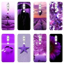 Soft Phone Case Silicone For Nokia 7.1 6.1 5.1 3.1 2.1 Plus Purple Flower Star Floral Back Cover For Nokia 7.1 6.1 5.1 3.1 2.1 2024 - buy cheap