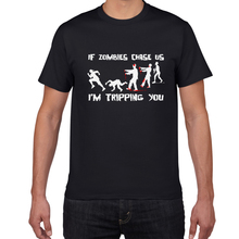 Camiseta divertida de If Zombies Chase Us I'm Tripping You para hombres, Camiseta de algodón para chicos, camiseta de verano, ropa de calle, novedad 2024 - compra barato