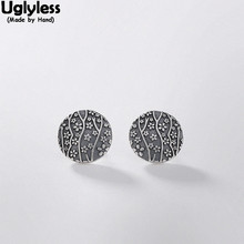 Uglyless Vintage Handmade Plum Blossom Stud Earrings for Women Real Thai Silver Floral Fine Jewelry Real Solid 925 Silver Studs 2024 - buy cheap