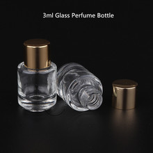 Mini garrafa de vidro para perfume 3ml, frasco de óleo essencial com tampa de parafuso, recipiente recarregável de fragrância, atacado, 100 2024 - compre barato