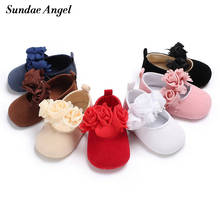Sundae Angel Princess baby girl shoes Hook Loop Flower Soft Bottom Flock First walkers newborn baby shoes toddler prewalker 2024 - buy cheap