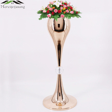 20PCS Tabletop Vase Metal Wedding Flower Vase/Stand Table/Wedding Centerpieces Gold Flowers/Floor Vases For Party Decoration 025 2024 - buy cheap