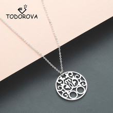 Todorova Fashion Jewelry Good Karma Pendant Necklace Women Round Circle Men Necklace Stainless Steel Chain Rose Gold Necklace 2024 - buy cheap