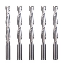 5pcs Solid Carbide Double Two Flute Spiral Cutter CNC Router Bits 6x42mm 2024 - buy cheap