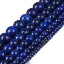 Contas de pedra natural azul escuro 4-12mm, venda imperdível, colar de pulseira diy para mulheres, joias 2024 - compre barato