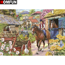 HOMFUN-pintura de diamante 5D DIY "paisaje de personaje", bordado de diamantes de imitación cuadrados o redondos, estilo punto de cruz 5D, decoración del hogar, A17981 2024 - compra barato