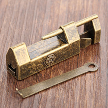 1Pc Antique Bronze Chinese Padlock Vintage Jewelry Wooden Box Old Lock Padlock for Suitcase Drawer Cabinet Door Hardware Locks 2024 - buy cheap