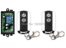 Novo controle remoto sem fio 1ch dc12v, sistema de interruptor remoto telescópico, 1 peça, receptor e 2 peças, 2 teclas, metal, à prova d'água