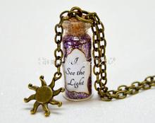12pcs  Tangled  Rapunzel I See The Light Magic glass Bottle Necklace with a Sun Charm  Inspired necklace 2024 - buy cheap