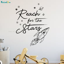 Reach For The Stars Rocket Wall Sticker for Kids Baby Room Nursery Gift Decals Removable Vinyl Home Decoration Murals YT1849 2024 - buy cheap