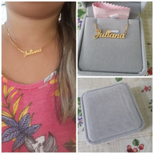 Collier Femme-Colgante personalizado de acero inoxidable para mujer, colgante de placa con nombre y letras personalizadas, regalo de amistad, 2019 2024 - compra barato