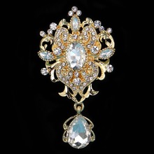 DIEZI Korean Gold Silver Color Bridal Brooch Crystal Jewelry For Women Flower Brooches Rhinestone Brooch Pins Bouquet Wedding 2024 - buy cheap