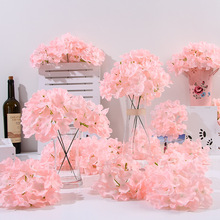 Cabeza de flor de hortensia Artificial de seda, decoración de fondo para bodas, Fiesta en casa, decoración Floral, 10 Uds. 2024 - compra barato
