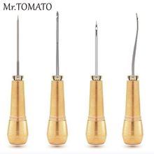 Brass handle steel Awl Sewing Tool Canvas Leather Tent Sewing Awl Hand Stitcher Leather Craft Needle Kit Fix Tool 2024 - buy cheap