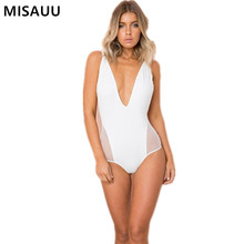 Sexy Deep V-Neck Mesh Bodysuit Women Sleeveless Tops Jumpsuit Romper Backless Body Suit White Playsuit Female One Piece overalls 2024 - buy cheap