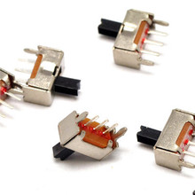 Mini interruptor deslizante Vertical SS12D07, 1 P2T, 3 pines, DIP PCB, DPDT, novedad, 10 Uds. 2024 - compra barato