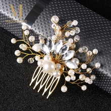 Pearl Hair Combs for Women Hair Pin Rhinestone Tiara Bridal Clips Crystal Crown Bride Bridesmaid Party Wedding Hair Accessories 2024 - buy cheap