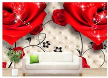 3D Rose Soft Pack TV backdrop wallpaper flowers 3d mural paintings  stereoscopic 3d wallpaper 2024 - buy cheap