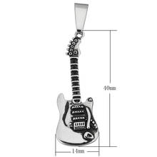 Hot Selling 1PC blacken Steel Color Stainless Steel Pendants Music Men Women Team Gifts 14x40mm Guitar Pendant for Necklace Gift 2024 - buy cheap