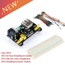 Módulo de circuito de potencia MB102 + MB-102, kit de prototipo sin soldadura de 830 puntos, + 65 cables de puente flexibles 2024 - compra barato