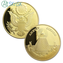 5 unids/lote All-seeing eye US Dollar moneda masónica con pirámide de Masonería masónica Series Moneda de diseño, monedas conmemorativas de EE. UU. 2024 - compra barato