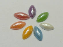 200 Mixed Color Luater AB Horse Eye Flatback Glass Cabochon Half Pearl 8X4mm 2024 - buy cheap