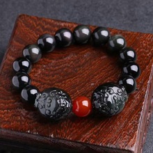 Natural Obsidian Pixiu Beads Bracelet Feng Shui Wealth Pixiu Bracelet Lucky Animal Beaded Bracelet Good Luck Jewelry Gift 2024 - buy cheap