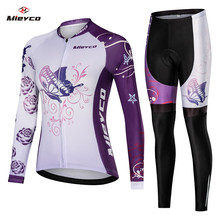 Conjunto de maillot de Ciclismo de manga larga para mujer, ropa de Ciclismo Anti-UV de secado rápido, ropa para bicicleta de montaña, ropa de mariposa 2024 - compra barato