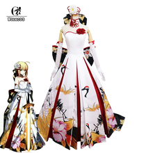 ROLECOS Fate Stay Night Altria Pendragon Cosplay Costume Saber Arturia Pendragon Cosplay Costume Crane Wedding Dress 2024 - buy cheap