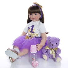 Alta qualidade 60cm tamanho grande renascer criança princesa silicone vinil adorável bebes realistas reborn bonecas presente da menina 2024 - compre barato