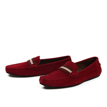 Wine Red Fashion Suede Leather Slip On Loafers Driving Men Summer Cars Shoes US Size 2024 - buy cheap