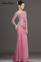 Precioso vestido de sirena para madre de la novia, manga 3/4, largo rosa, vestido Formal para mujer 2024 - compra barato