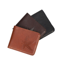 Vintage Genuine Leather Real Cowhide Maple Leaf Men's Short Wallet Wallets Purse Credit Card Holders For Man 2024 - buy cheap