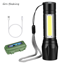 LED flashlight Mini camping light double-sided separate control lights USB charging portable lamp multi-function flashlight 2024 - buy cheap