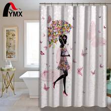Cute Colorful Flower Girl Printed Waterproof Polyester Shower Curtain Bathroom Curtain Home Decorative Accessory for Bathroom 2024 - buy cheap