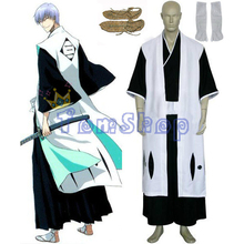 Bleach 3rd Division Captain Ichimaru Gin Cosplay Kimono Uniform Suit Men Halloween Costumes w/ Sandals Custom-made free shipping 2024 - buy cheap