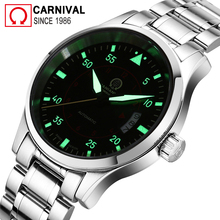 Carnival Mens Pilot Watches Top Brand Luxury Luminous Automatic Watch Men Mechanical Wristwatches Male Clock erkek kol saati 2024 - buy cheap