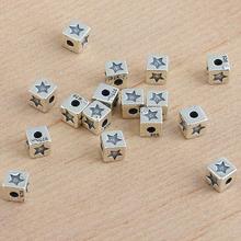 100% 925 Silver Beads 925 Sterling Square Beads Star Beads DIY Jewelry Accessories 2024 - buy cheap