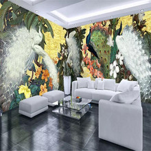 Pavo Real TV Europea sofá casa completa Fondo pared producción profesional mural papel pintado al por mayor póster personalizado Pared de fotos 2024 - compra barato