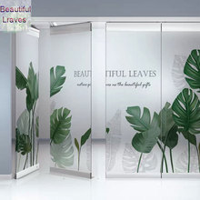 Pegatina de vidrio de hojas hermosas, tamaño personalizado, película opaca sin pegamento para ventana, vinilo estático, esmerilado, nórdico para oficina 2024 - compra barato