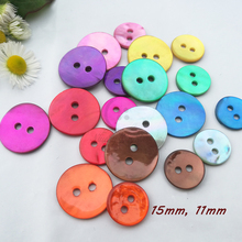 Suministros de costura, botones coloridos de concha Akoya de 15mm/11mm, nácar natural, botón de concha real, accesorios de costura sueltos 2024 - compra barato